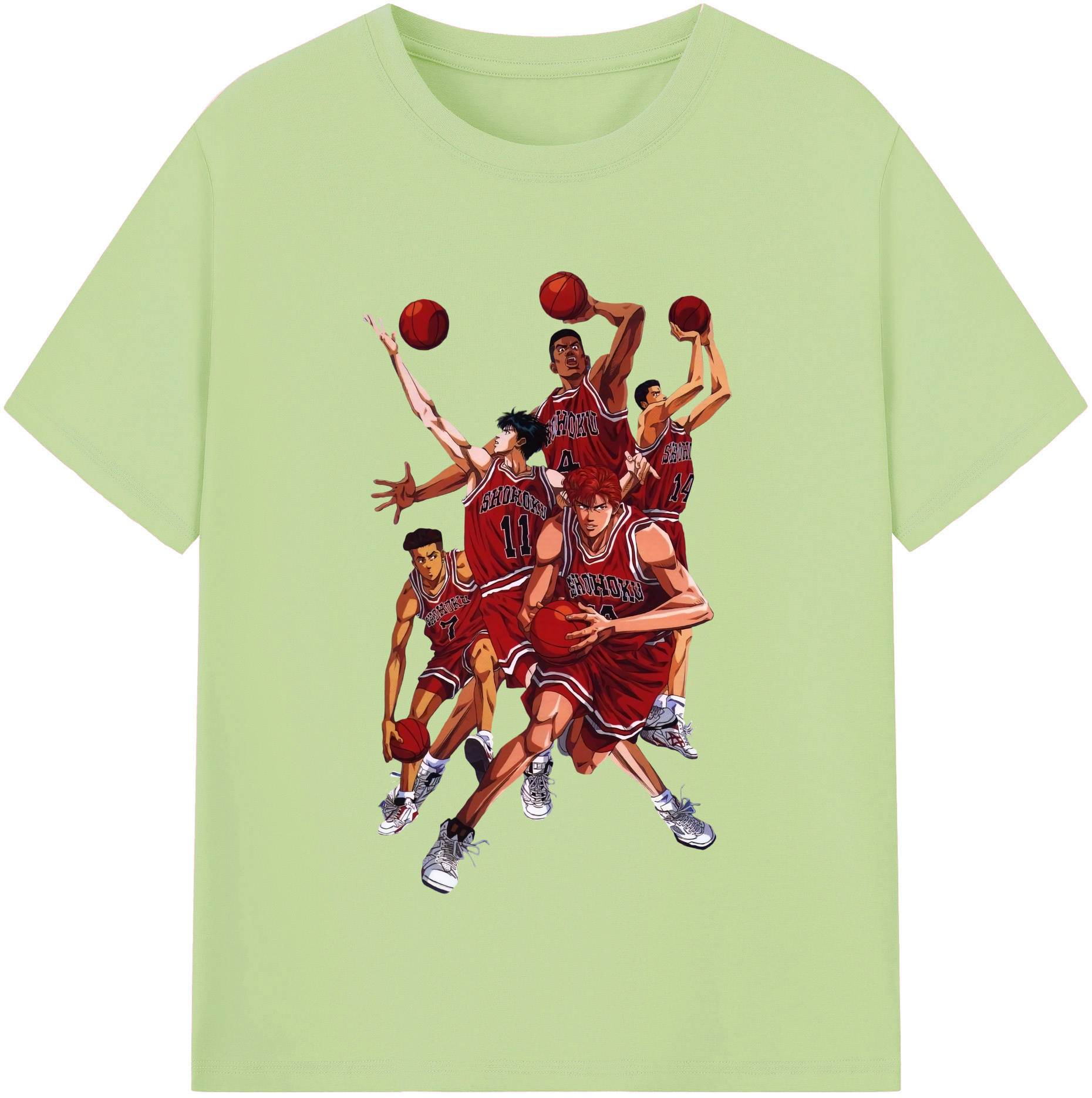 SLAM DUNK／スラムダンク 綿100％半袖Tシャツ（フロントプリント）